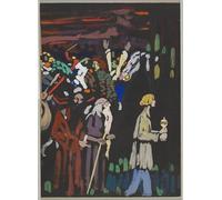 POSTERIIk Dipinti Famosi Arte Dipinto Pittura Astratta Estudio sobre el 'pánico de Wassily Kandinsky per la Decorazione Della Parete 60x90cm