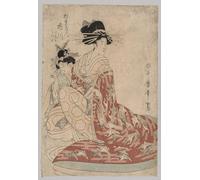 POSTERIIk Dipinti Famosi Arte Dipinto Pittura Astratta Fiestas de placer en botes en el río Sumida bajo el puente Ryogoku por Kitagawa Utamaro per la Decorazione Della Parete 60x90cm