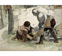 POSTERIIk Dipinti Famosi Arte Dipinto Pittura Astratta Henri IV herido durante un reconocimiento en Aumale contra el ejército de Mayenne por Hermann Vogel per la Decorazione Della Parete 60x90cm