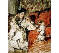 POSTERIIk Dipinti Famosi Arte Dipinto Pittura Astratta La señora y su Jack Russell de Rupert Charles Wulsten per Decorazioni per la Casa 60x90cm