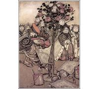 POSTERIIk Dipinti Famosi Arte Dipinto Pittura Astratta Las aventuras de Alicia en el país de las maravillas: la reina se volvió furiosa de Arthur Rackham per Decorazioni per la Casa 60x90cm