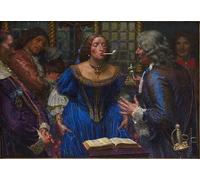 POSTERIIk Dipinti Famosi Arte Dipinto Pittura Astratta Reina Cristina de Suecia en el Palacio Corsini de Kristian Zahrtmann per L'arredamento del Soggiorno 60x90cm