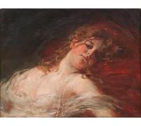 POSTERIIk Dipinti Famosi Arte Dipinto Pittura Astratta Retrato de una con un collar de perlas de Wladyslaw Czachórski per Decorazioni per la Casa 60x90cm