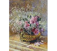POSTERIIk Dipinti Famosi Arte Dipinto Pittura Astratta Rosas en un jarrón de cobre de Claude Monet per L'arredamento del Soggiorno 60x90cm