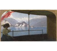 POSTERIIk Dipinti Famosi Arte Dipinto Pittura Astratta un barco en el lago Maggiore Angelo Morbelli Óleo sobre lienzo de Angelo Morbelli per L'arredamento del Soggiorno 60x90cm