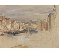 POSTERIIk Dipinti Famosi Arte Dipinto Pittura Astratta Venecia el Gran Canal y Rialto por John Frederick Lewis per Decorazioni per la Casa 60x90cm