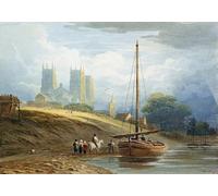 POSTERIIk Dipinti Famosi Arte Dipinto Pittura Astratta York Minster desde cerca de los constructores de barcos por John Varley per Decorazioni per la Casa 60x90cm