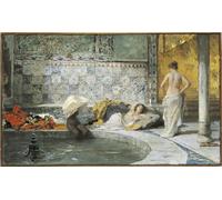 POSTERIIk Dipinti Famosi Murale Tela Vintage Quadri Baño Turco de Domenico Morelli per Decorazioni per la Casa 60x90cm