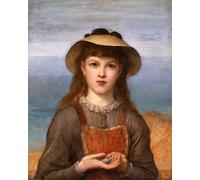 POSTERIIk Dipinti Famosi Murale Tela Vintage Quadri Cabeza de estudio de una niña de George Frederic Watts per la Decorazione Della Parete 60x90cm
