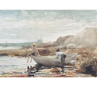 POSTERIIk Dipinti Famosi Murale Tela Vintage Quadri Chicos en la playa de Winslow Homer per la Decorazione Della Parete 60x90cm