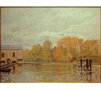 POSTERIIk Dipinti Famosi Murale Tela Vintage Quadri El Diluvio en Marly de Alfred Sisle per Decorazioni per la Casa 60x90cm
