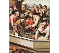 POSTERIIk Dipinti Famosi Murale Tela Vintage Quadri el Entierro de San Esteban Mártir por Juan De Juanes per Decorazioni per la Casa 60x90cm