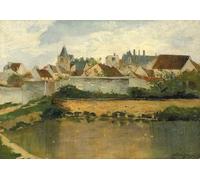 POSTERIIk Dipinti Famosi Murale Tela Vintage Quadri el pueblo de Auvers-sur-oise de Charles Francois Daubigny per L'arredamento del Soggiorno 60x90cm