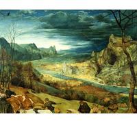 POSTERIIk Dipinti Famosi Murale Tela Vintage Quadri el regreso del otoño del rebaño de Pieter Bruegel el Viejo per la Decorazione Della Parete 60x90cm
