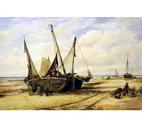 POSTERIIk Dipinti Famosi Murale Tela Vintage Quadri En la playa de Holywell cerca de Beachey Head por Bush Hardy per la Decorazione Della Parete 60x90cm