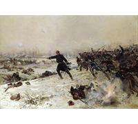 POSTERIIk Dipinti Famosi Murale Tela Vintage Quadri Episodio de la Guerra de la Batalla de Chenebier por Alphonse Marie De Neuville per L'arredamento del Soggiorno 60x90cm