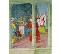 POSTERIIk Dipinti Famosi Murale Tela Vintage Quadri Escenas de la vida de Santa Bárbara Detalle de Santa Bárbara ante un juez por artista famoso per Decorazioni per la Casa 60x90cm