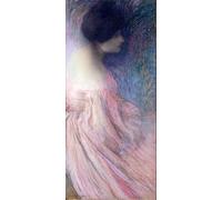 POSTERIIk Dipinti Famosi Murale Tela Vintage Quadri Femme En Robe Rose de Edmond Aman-jean per Decorazioni per la Casa 60x90cm