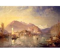 POSTERIIk Dipinti Famosi Murale Tela Vintage Quadri Isola en el lago Maggiore de Baker Pyne per L'arredamento del Soggiorno 60x90cm