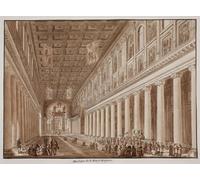 POSTERIIk Dipinti Famosi Murale Tela Vintage Quadri la Basílica de Santa Maria Maggiore de Agostino Tofanelli per Decorazioni per la Casa 60x90cm