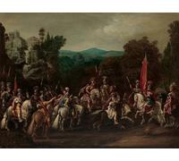 POSTERIIk Dipinti Famosi Murale Tela Vintage Quadri La partida de las amazonas de Claude Deruet per L'arredamento del Soggiorno 60x90cm