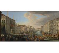 POSTERIIk Dipinti Famosi Murale Tela Vintage Quadri Regata en el Gran Canal en honor de Federico IV por Luca Carlevaris per L'arredamento del Soggiorno 60x90cm