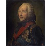 POSTERIIk Dipinti Famosi Murale Tela Vintage Quadri Retrato de Charles Louis Auguste Fouquet por Maurice Quentin De La Tour per L'arredamento del Soggiorno 60x90cm