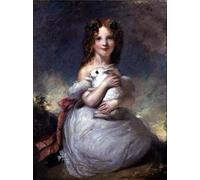 POSTERIIk Dipinti Famosi Murale Tela Vintage Quadri Retrato de Louisa Grant sosteniendo un animal por William Dyce per L'arredamento del Soggiorno 60x90cm