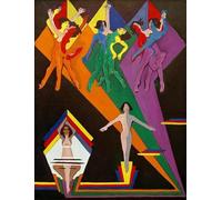 POSTERIIk Dipinti Famosi Murale Tela Vintage Quadri Tres bañistas en la playa de Ernst Ludwig Kirchner per la Decorazione Della Parete 60x90cm
