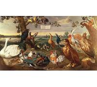 POSTERIIk Dipinti Famosi Murale Tela Vintage Quadri Varios pájaros de Frans Snyders o Snijders per L'arredamento del Soggiorno 60x90cm