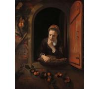 POSTERIIk Dipinti Famosi Pittura Immagine Tela Dipinti d'arte graffiti Chica en una ventana conocida como la soñadora de Nicolaes Maes per L'arredamento del Soggiorno 60x90cm