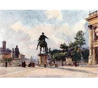 POSTERIIk Dipinti Famosi Pittura Immagine Tela Dipinti d'arte graffiti Estatua de bronce de Marco Aurelio en el Capitolio de Alberto pisa per Decorazioni per la Casa 60x90cm