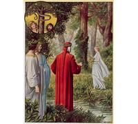 POSTERIIk Dipinti Famosi Pittura Immagine Tela Dipinti d'arte graffiti Ilustración para la Divina Comedia de Dante de Tancredi Scarpelli per Decorazioni per la Casa 60x90cm