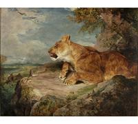POSTERIIk Dipinti Famosi Pittura Immagine Tela Dipinti d'arte graffiti la leona de John Frederick Lewis per L'arredamento del Soggiorno 60x90cm
