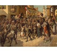 POSTERIIk Dipinti Famosi Pittura Immagine Tela Dipinti d'arte graffiti la Movilización en Imagen a las Escuelas de Enseñanza de la Historia por Carl Rohling per la Decorazione Della Parete 60x90cm