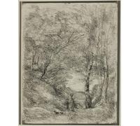 POSTERIIk Dipinti Famosi Pittura Immagine Tela Dipinti d'arte graffiti Los jardines de Horacio de Jean-baptiste-camille Corot per Decorazioni per la Casa 60x90cm