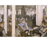 POSTERIIk Dipinti Famosi Pittura Immagine Tela Dipinti d'arte graffiti Mujeres en la terraza de un café de Edgar Degas per la Decorazione Della Parete 60x90cm
