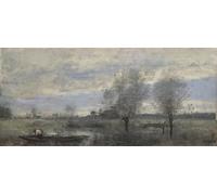 POSTERIIk Dipinti Famosi Pittura Immagine Tela Dipinti d'arte graffiti Palluel Boater en las marismas de Jean Baptiste Camille Corot per L'arredamento del Soggiorno 60x90cm