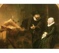 POSTERIIk Dipinti Famosi Pittura Immagine Tela Dipinti d'arte graffiti Retrato de Cornelius Anslo y su esposa de Rembrandt Van Rijn per L'arredamento del Soggiorno 60x90cm