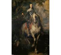 POSTERIIk Dipinti Famosi Pittura Immagine Tela Dipinti d'arte graffiti Retrato ecuestre de Carlos I Carlos I a caballo por Anthony Van Dyck per L'arredamento del Soggiorno 60x90cm