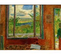 POSTERIIk Dipinti Famosi Pittura Immagine Tela Dipinti d'arte graffiti Ventana abierta al Sena de Pierre Bonnard per la Decorazione Della Parete 60x90cm