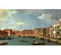 POSTERIIk Dipinti Famosi Pittura Immagine Tela Dipinti d'arte graffiti Vista del Canal de Santa Chiara Venecia por Antonio Canal per la Decorazione Della Parete 60x90cm