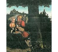 POSTERIIk Dipinti Famosi stampa tela poster Ritratto Dipinti d'arte Adán y Eva Detalle de la cabeza de Eva por Lucas Cranach el Viejo per la Decorazione Della Parete 60x90cm