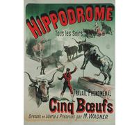 POSTERIIk Dipinti Famosi stampa tela poster Ritratto Dipinti d'arte Cartel de los Cinq Boeufs en el hipódromo de Jules Cheret per la Decorazione Della Parete 60x90cm