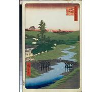 POSTERIIk Dipinti Famosi stampa tela poster Ritratto Dipinti d'arte Cien vistas famosas de Edo Hiroo en el río Furukawa por Utagawa Hiroshige per Decorazioni per la Casa 60x90cm