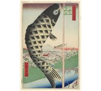 POSTERIIk Dipinti Famosi stampa tela poster Ritratto Dipinti d'arte Cien vistas famosas de Edo por Ando Hiroshige per la Decorazione Della Parete 60x90cm
