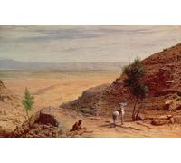 POSTERIIk Dipinti Famosi stampa tela poster Ritratto Dipinti d'arte El camino entre Jerusalén y Jericó de Hubert Von Herkomer per Decorazioni per la Casa 60x90cm