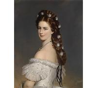 POSTERIIk Dipinti Famosi stampa tela poster Ritratto Dipinti d'arte Emperatriz Isabel de Austria con estrellas en el pelo de Xaver Winterhalter per la Decorazione Della Parete 60x90cm