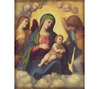 POSTERIIk Dipinti Famosi stampa tela poster Ritratto Dipinti d'arte La Dama y el Niño en la Gloria de Antonio Da Correggio per L'arredamento del Soggiorno 60x90cm