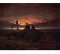 POSTERIIk Dipinti Famosi stampa tela poster Ritratto Dipinti d'arte La luna sale sobre el mar de Caspar David Friedrich per L'arredamento del Soggiorno 60x90cm